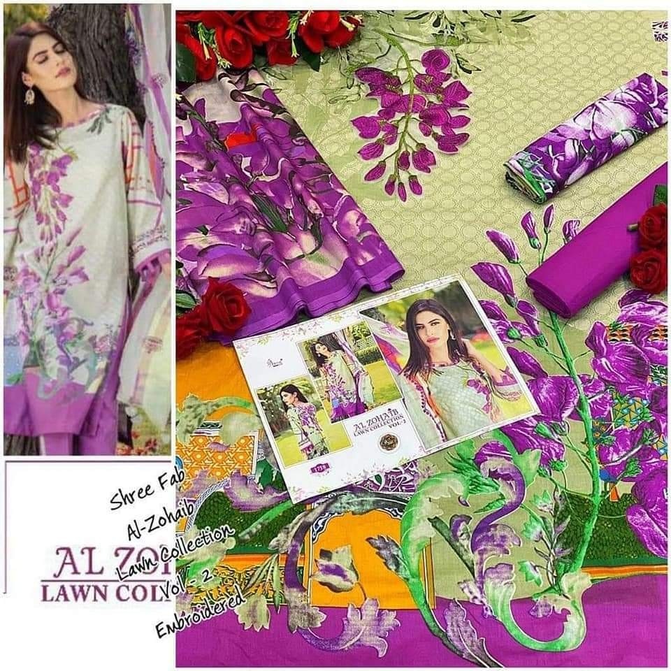 SHREE FAB 1758 AL ZOHAIB LAWN COLLECTTION VOL-1& 2 COMPANY PRICE SALWAAR KAMEEZ