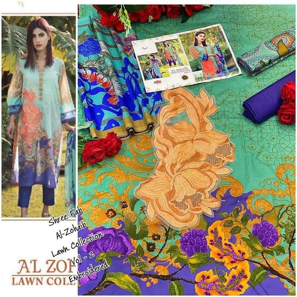 SHREE FAB 1748 AL ZOHAIB LAWN COLLECTTION VOL-1& 2 COMPANY PRICE SALWAAR KAMEEZ