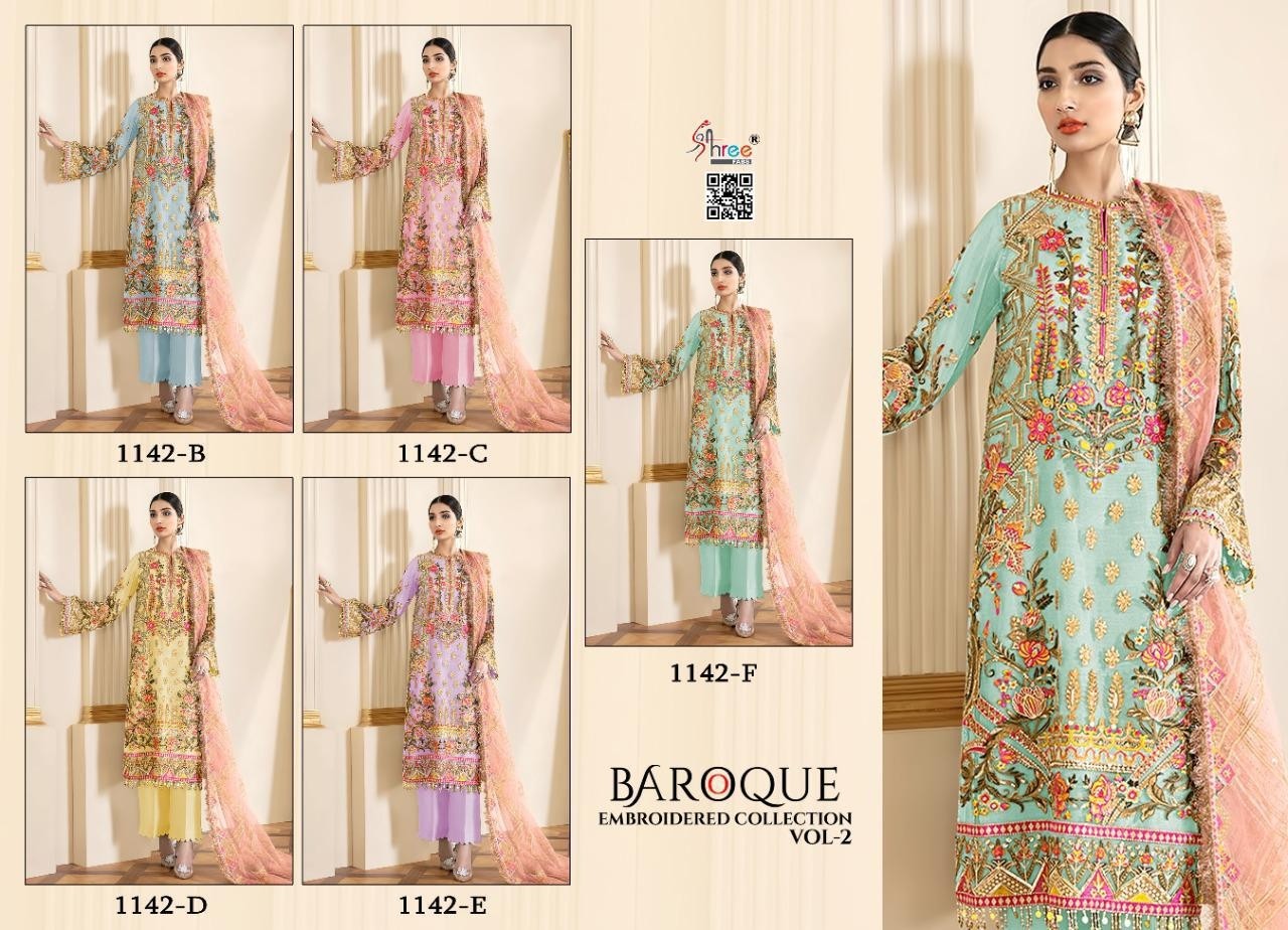 SHREE FAB 1142-C BAROQUE EMBRODERD COLLECTION VOL 2 SUPPLIER IN SURAT