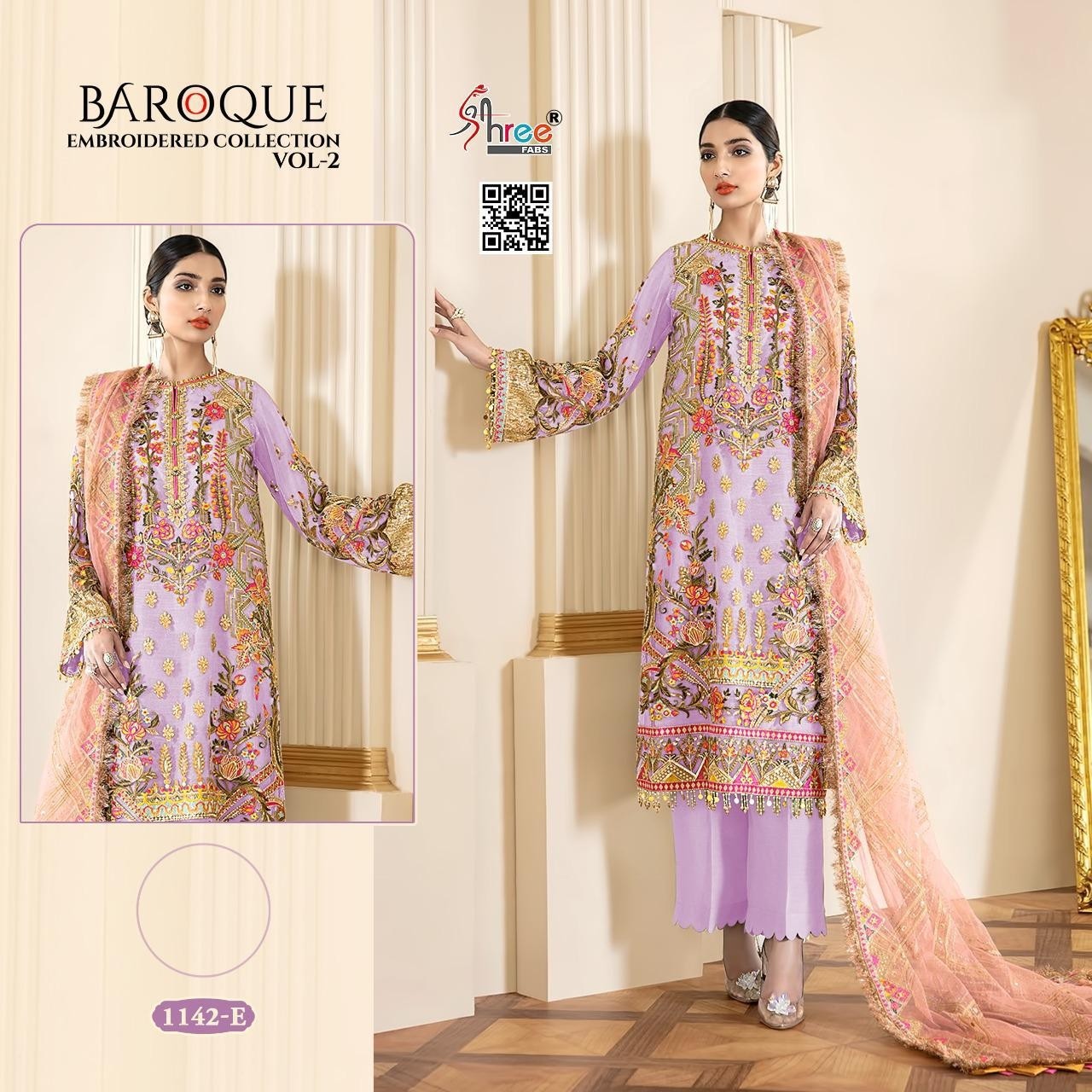 SHREE FAB 1142-E BAROQUE EMBRODERD COLLECTION VOL 2 SUPPLIER IN SURAT