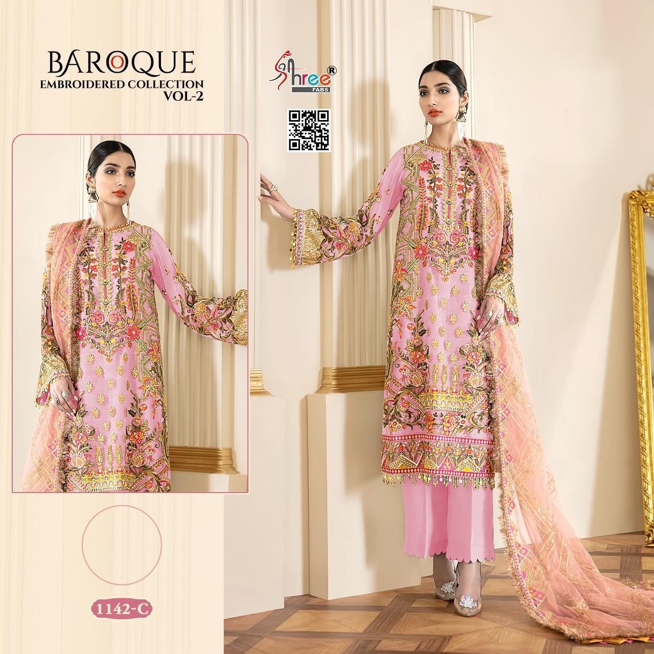 SHREE FAB 1142-C BAROQUE EMBRODERD COLLECTION VOL 2 SUPPLIER IN SURAT