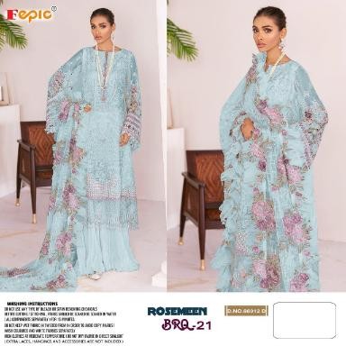 FEPIC 66012-D ROSMEEN BRQ PAKISTANI SUIT INNER SANTOON