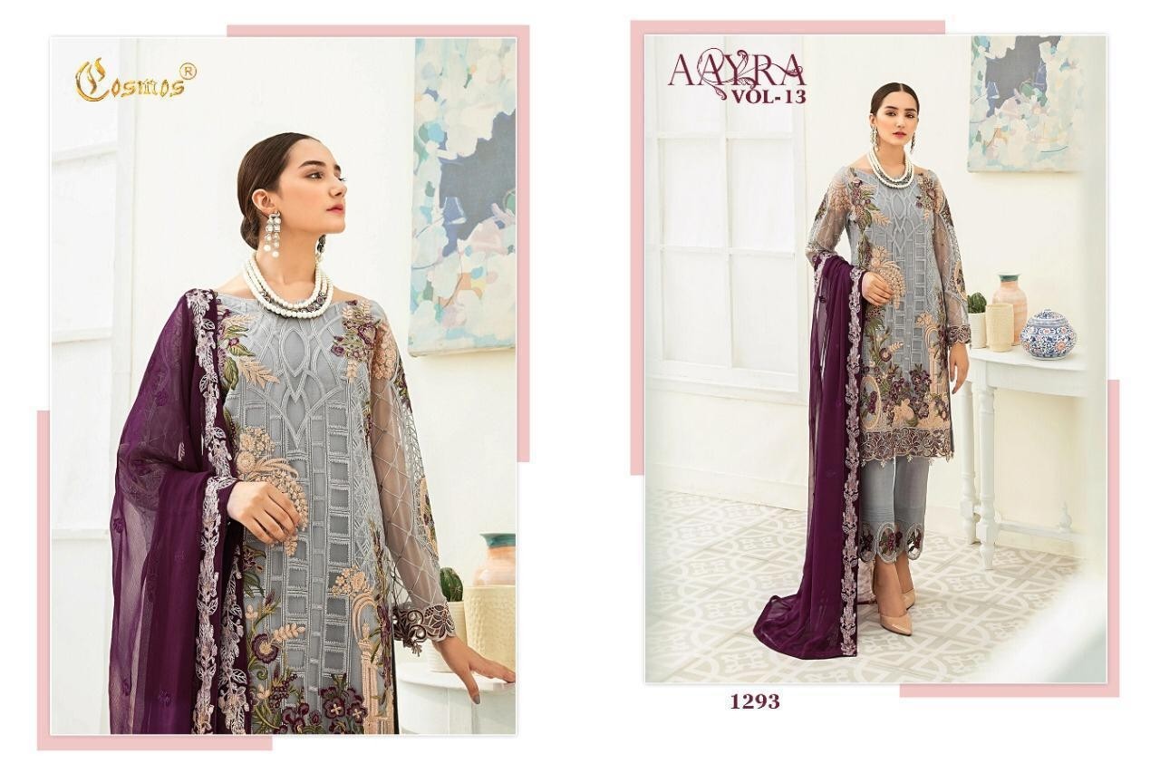 COSMOS 1293 AAYRA VOL 13 PAKISTANI SUIT SHUPPLIER IN SURAT