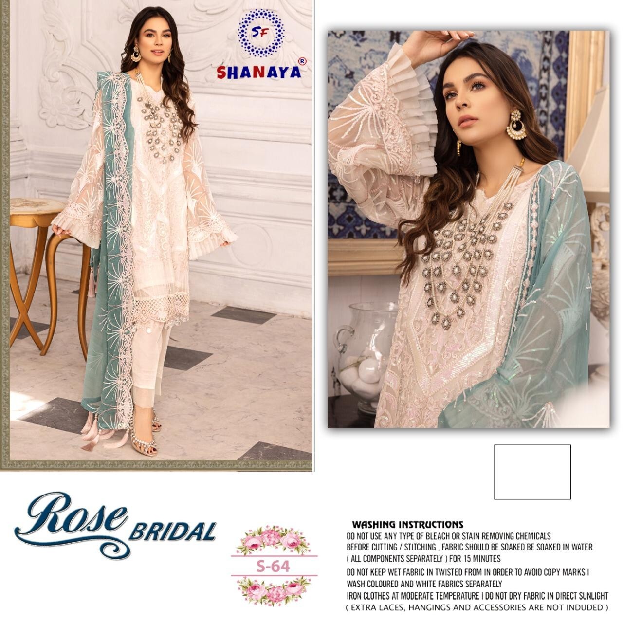 SHANAYA ROSE BRIDAL S-64 PAKISTANI SUIT FOX GOGGETTE SUPPLIER