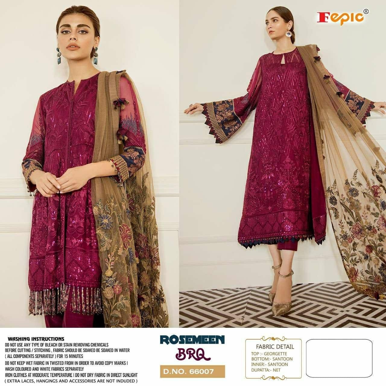 FEPIC 66007 ROSMEEN BRQ PAKISTANI SUIT AVALABALE IN INDIA