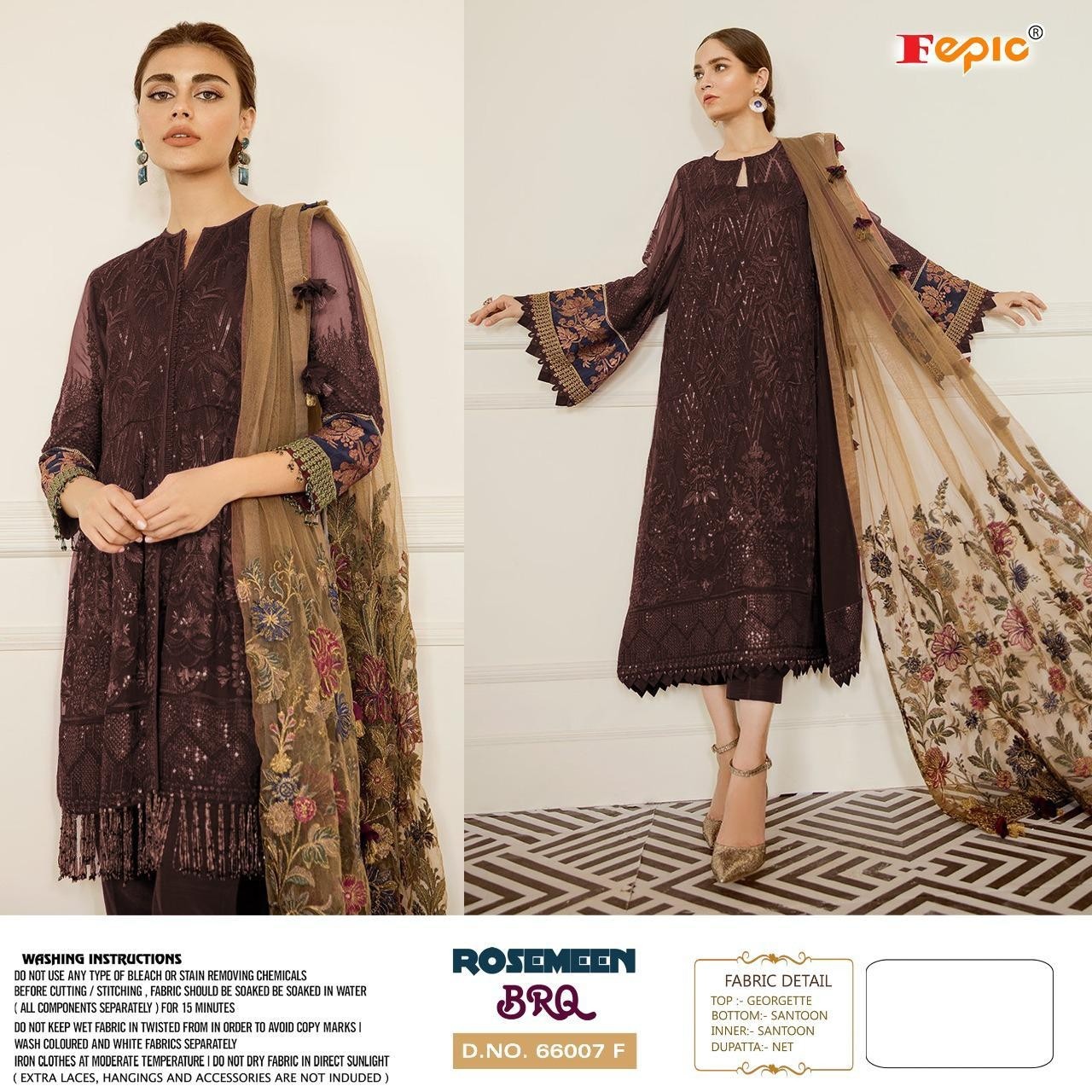 FEPIC 66007-F ROSMEEN BRQ PAKISTANI SUIT AVALABALE IN INDIA