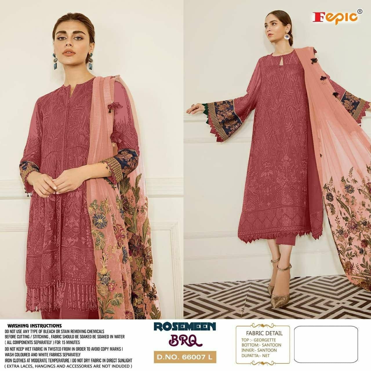 FEPIC 66007-L ROSMEEN BRQ PAKISTANI SUIT AVALABALE IN INDIA