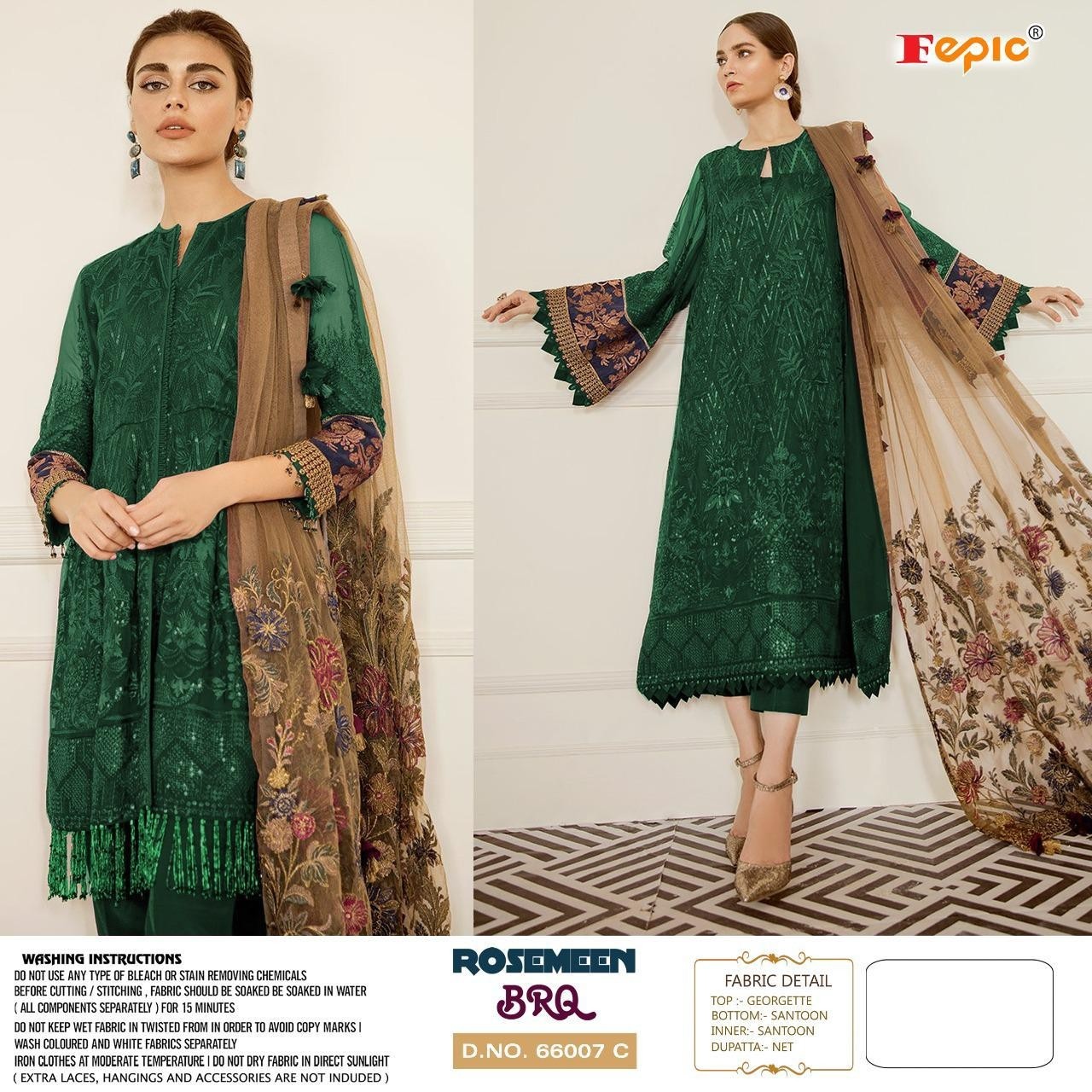 FEPIC 66007-C ROSMEEN BRQ PAKISTANI SUIT AVALABALE IN INDIA