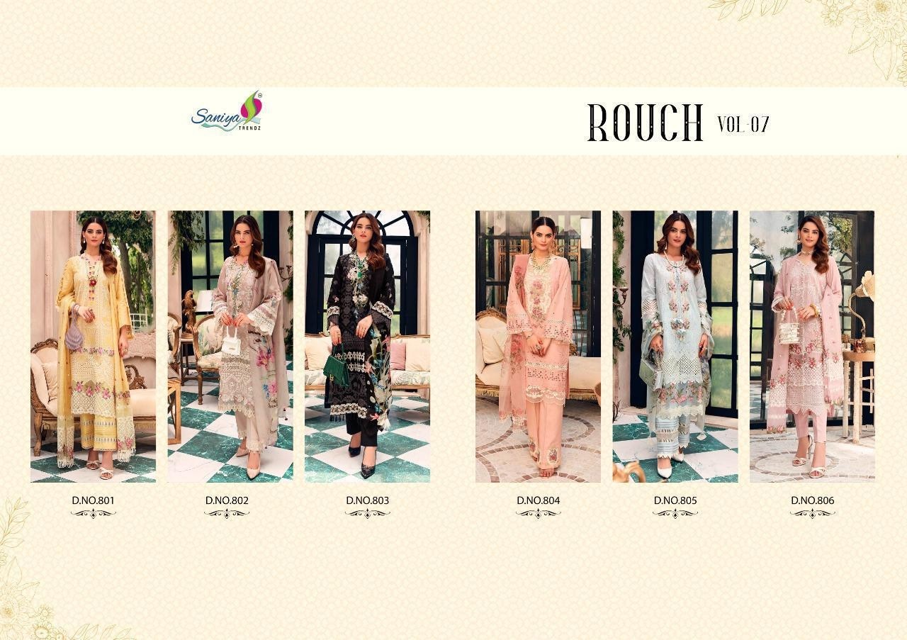 SANIYA TRENDZ 802 ROUCH VOL-7 PAKISTANI SUIT SUPPLIER