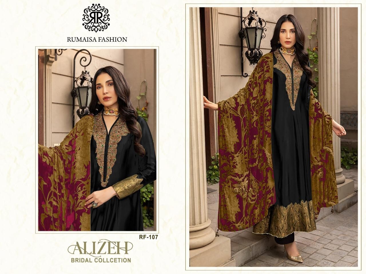 RUMAISA FASHION RF-107 ALIZEH BRIDAL COLLECTTION PAKISTANI SUIT SINGAL PIESE AVAILABALE