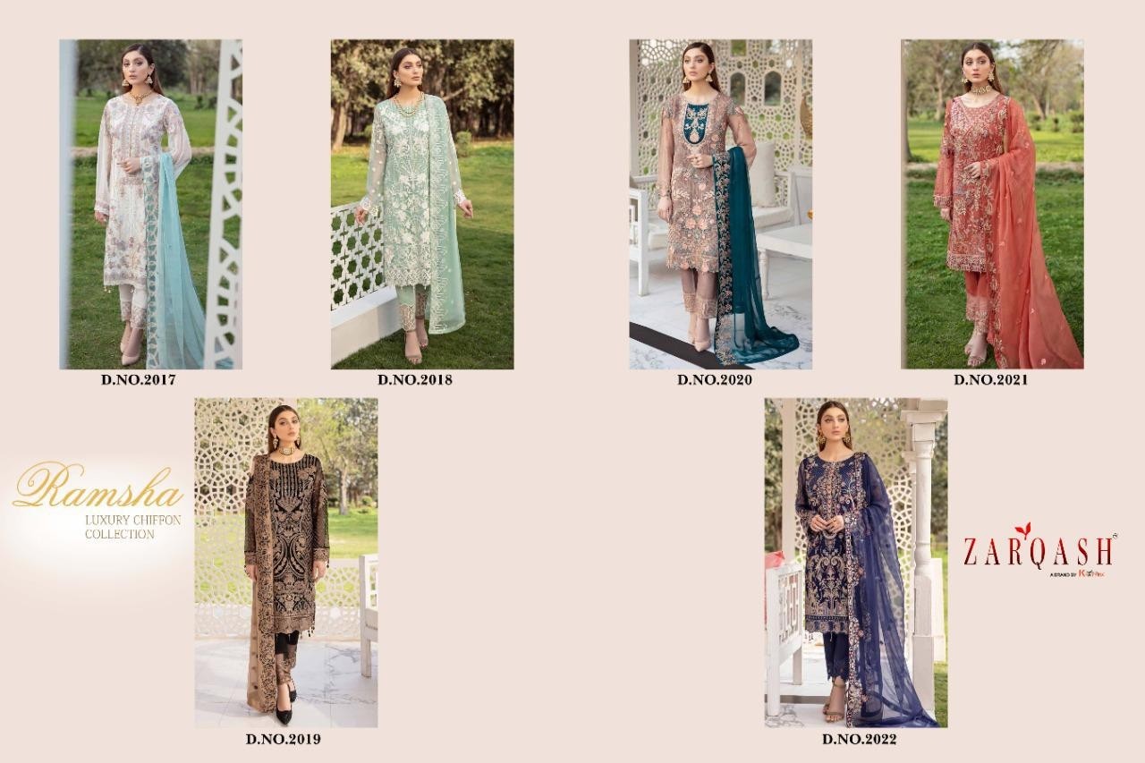 KHAYYIRA ZARQASH 2020 RAMSHA LUXURY CHIFFON COLLECTTION PAKISTANI SUIT AVAILABALE