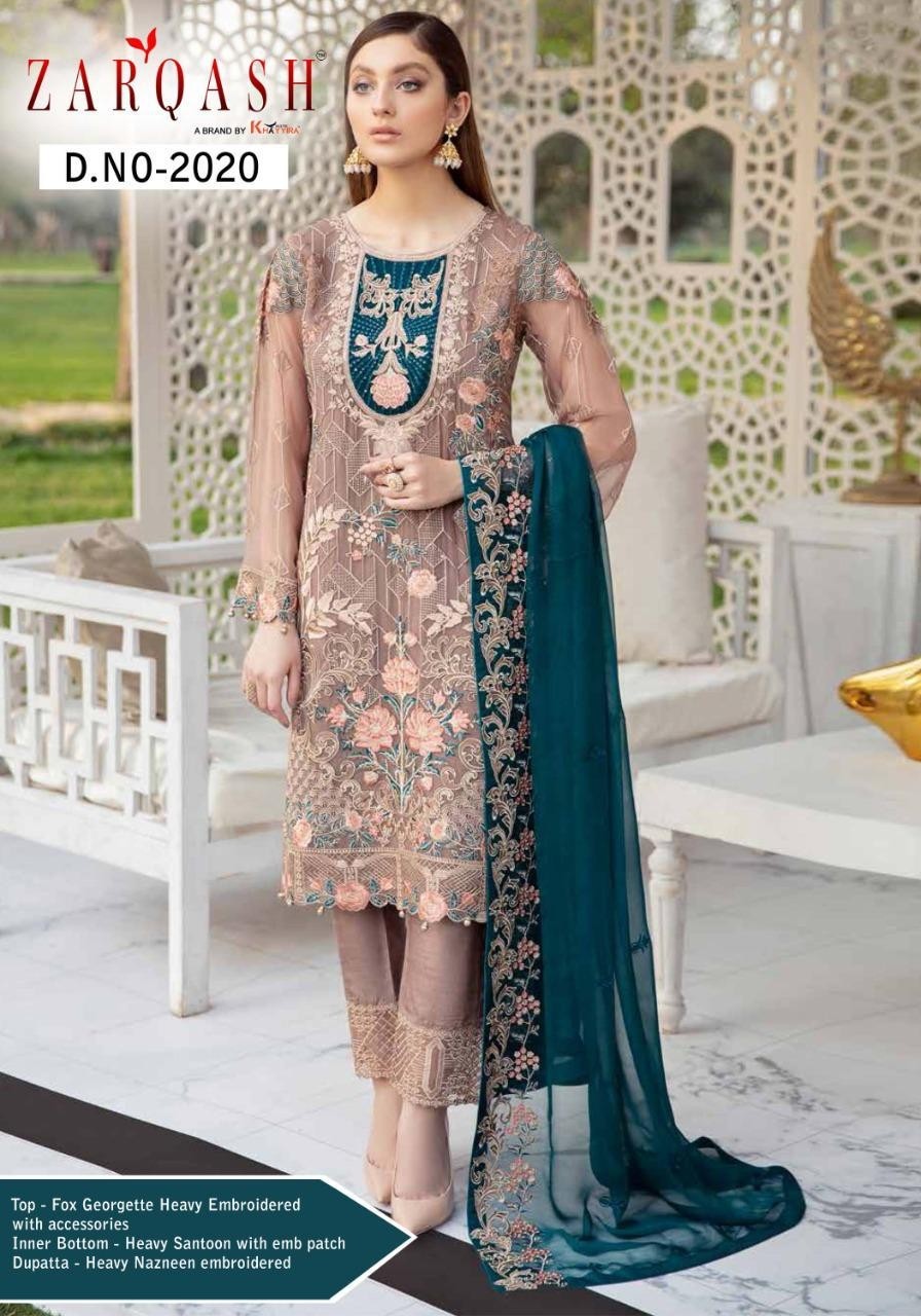 KHAYYIRA ZARQASH 2020 RAMSHA LUXURY CHIFFON COLLECTTION PAKISTANI SUIT AVAILABALE