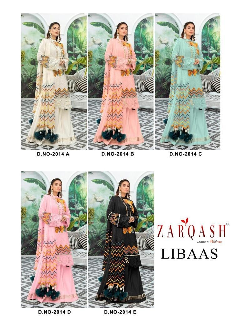 KHAYYIRA ZARQASH 2014-E LIBAAS LATTEST PAKISTANI SUIT