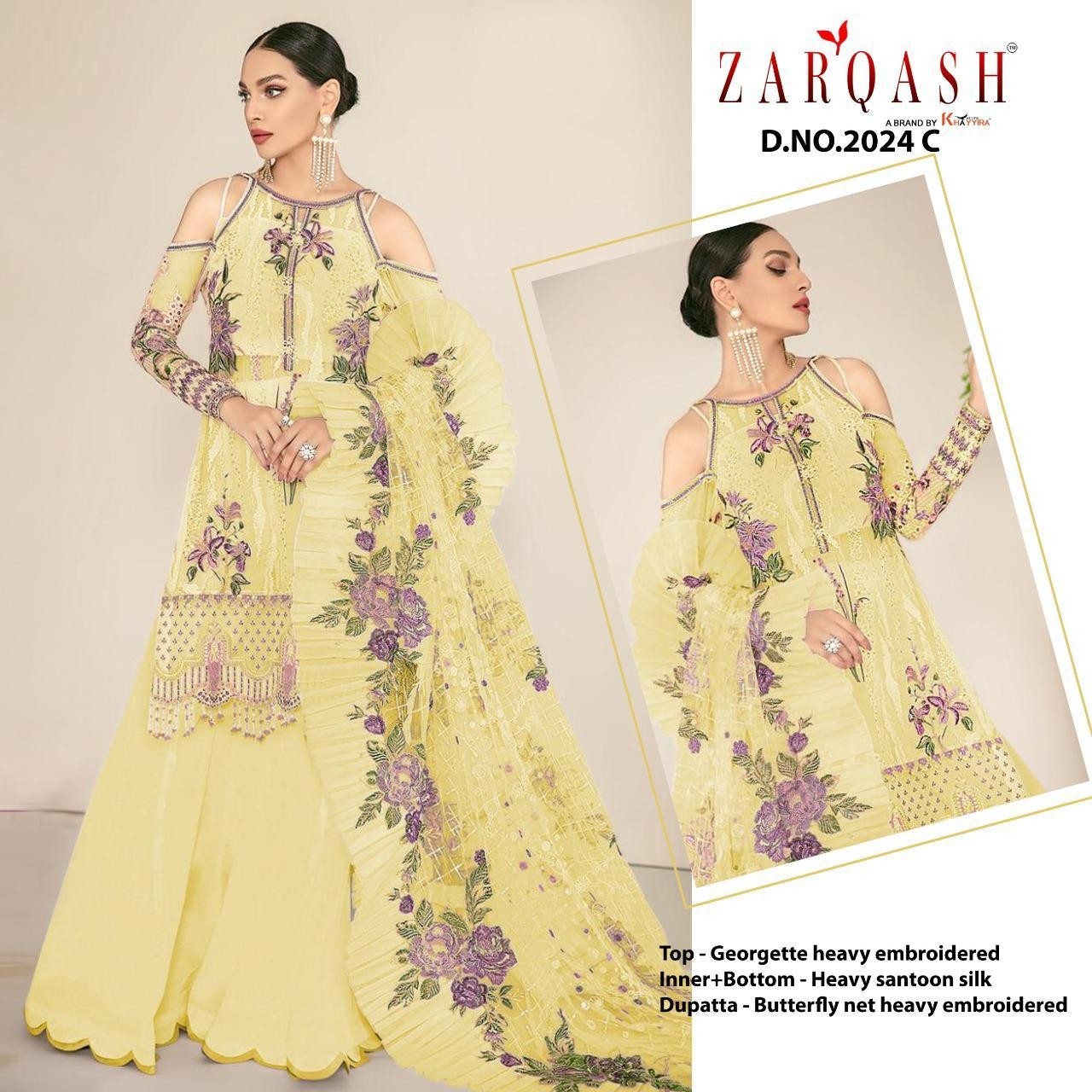 KHAYYIRA ZARQASH 2024-C JAHAN WHOLSALER PRICE PAKISTANI SUIT