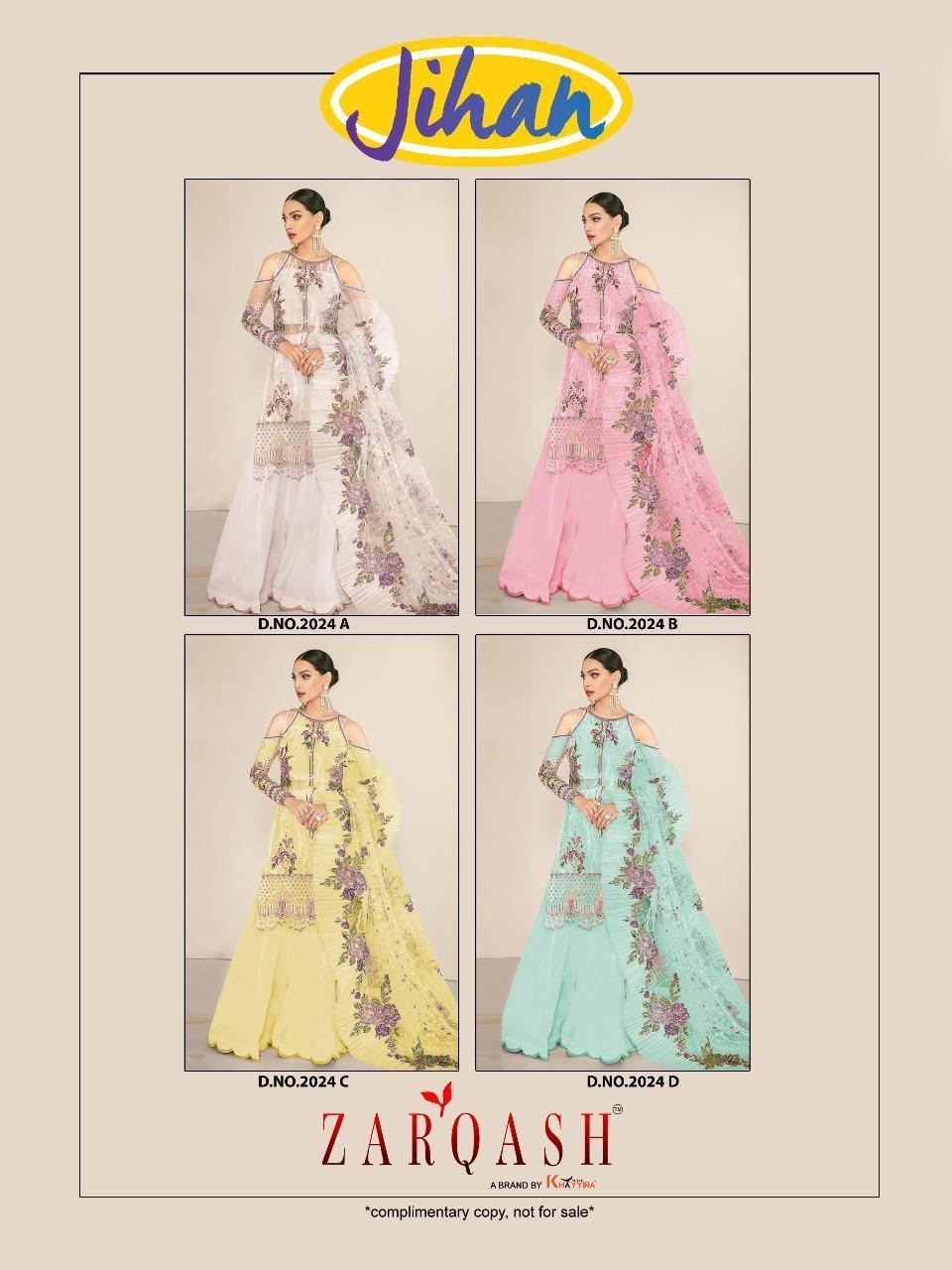KHAYYIRA ZARQASH 2024-D JAHAN WHOLSALER PRICE PAKISTANI SUIT