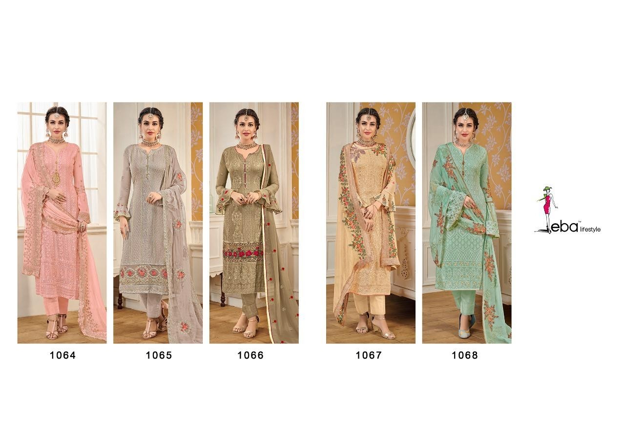 EBA LIFESTYLE 1068 HURMA VOL-12 PAKISTANI SUITS WHOLESALE ONLINE