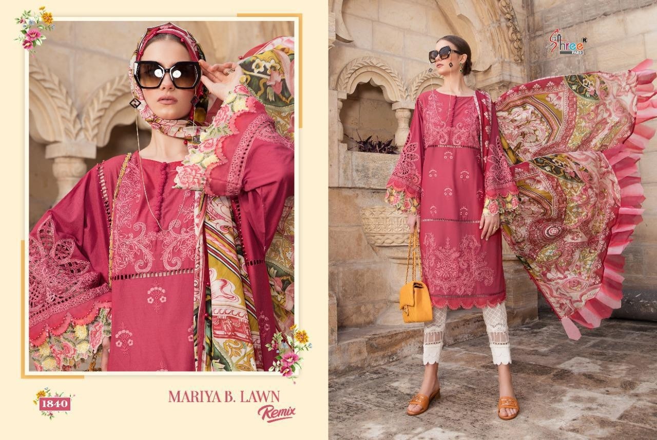 SHREE FAB 1863 TO 1841 MARIYAB LAWN REMIX PAKISTANI SUIT SINGAL PIESE