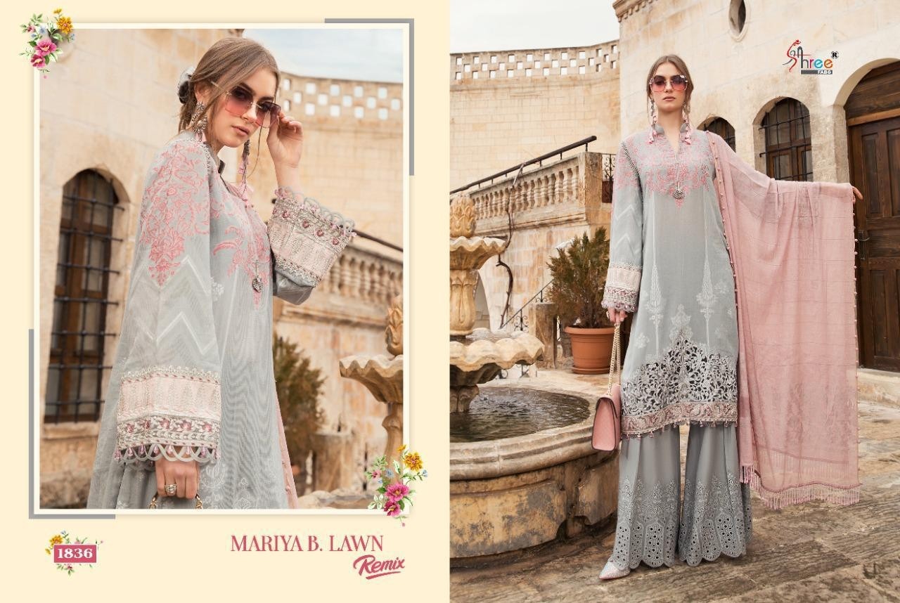 SHREE FAB 1863 TO 1841 MARIYAB LAWN REMIX PAKISTANI SUIT SINGAL PIESE