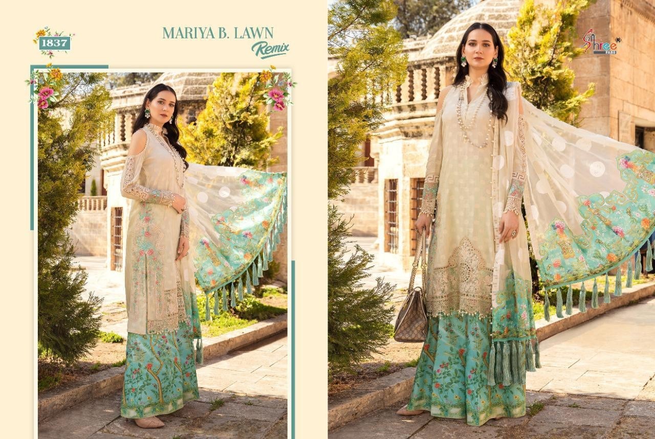SHREE FAB 1863 TO 1841 MARIYAB LAWN REMIX PAKISTANI SUIT SINGAL PIESE