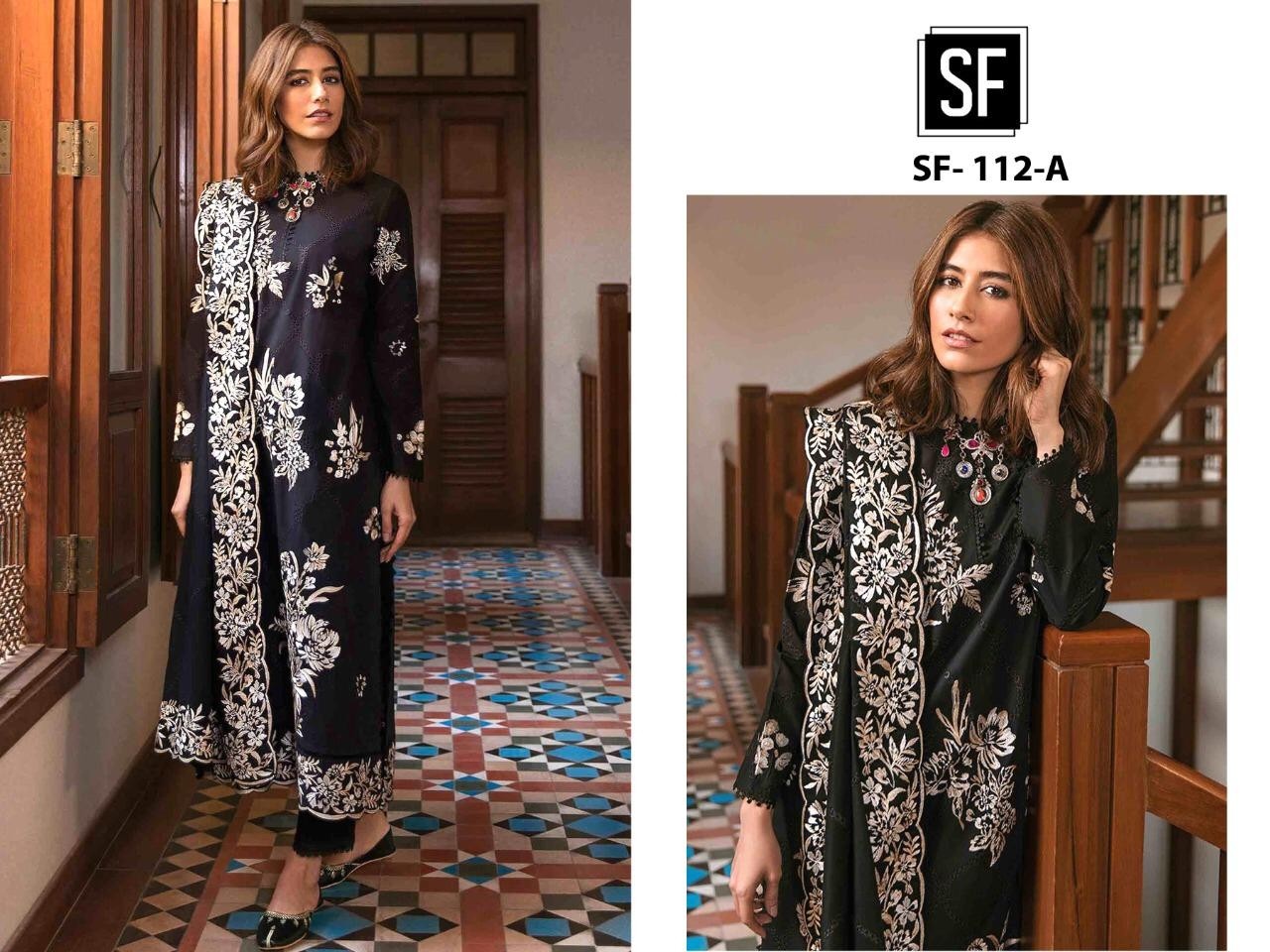 SF-112-A  PAKISTANI SUITS CAMBRIC COTTON 