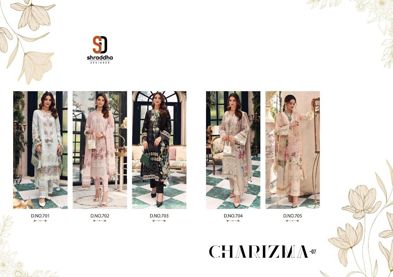 SHRADDHA DESIGNER 701 CHARIZMA VOL-7 PAKISTANI SUIT ONLINE SHOPPING