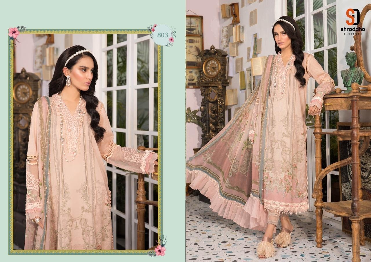 SHARADDHA DESIGNER 803 M-PRINT VOL-8 PAKISTANI SUIT COTTON PRINTED