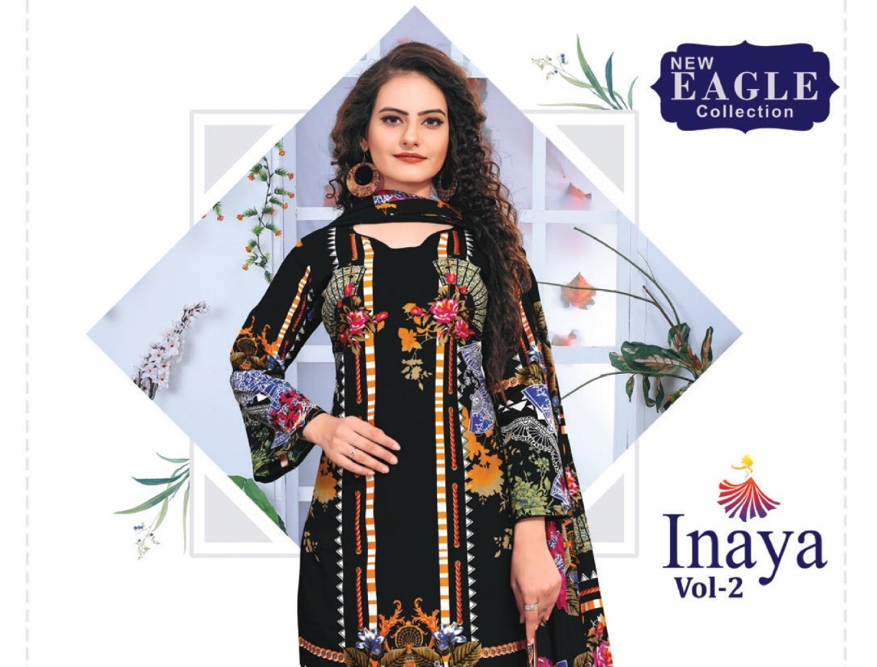 NEW EAGLE COLLECTION 2001 TO 2010 INAYA VOL-2 KARACHI PRINT SUIT WHOLSALE