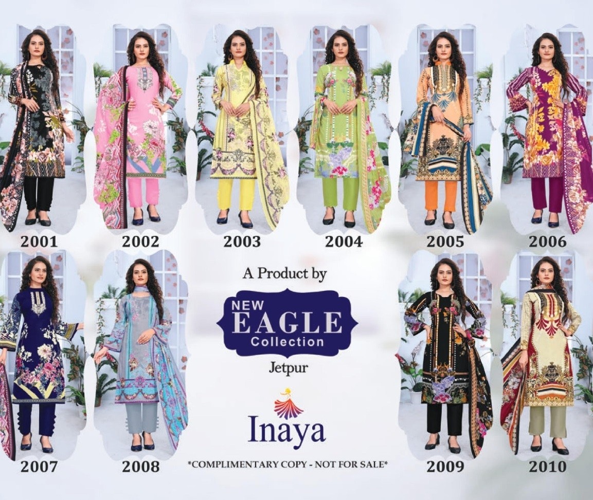 NEW EAGLE COLLECTION 2001 TO 2010 INAYA VOL-2 KARACHI PRINT SUIT WHOLSALE