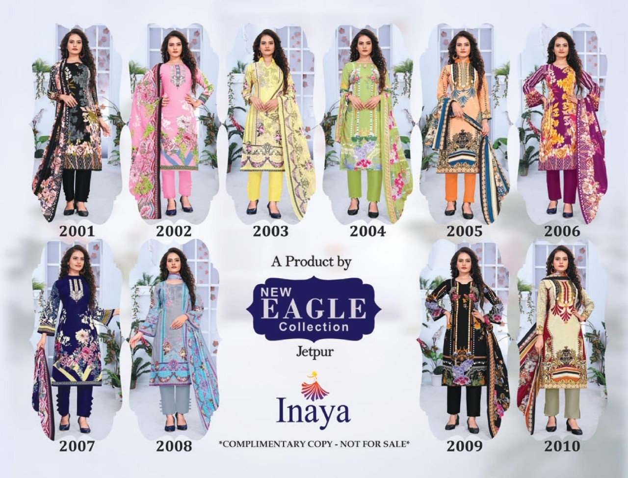 NEW EAGLE COLLECTION 2001 TO 2010 INAYA VOL-2 KARACHI PRINT SUIT WHOLSALE