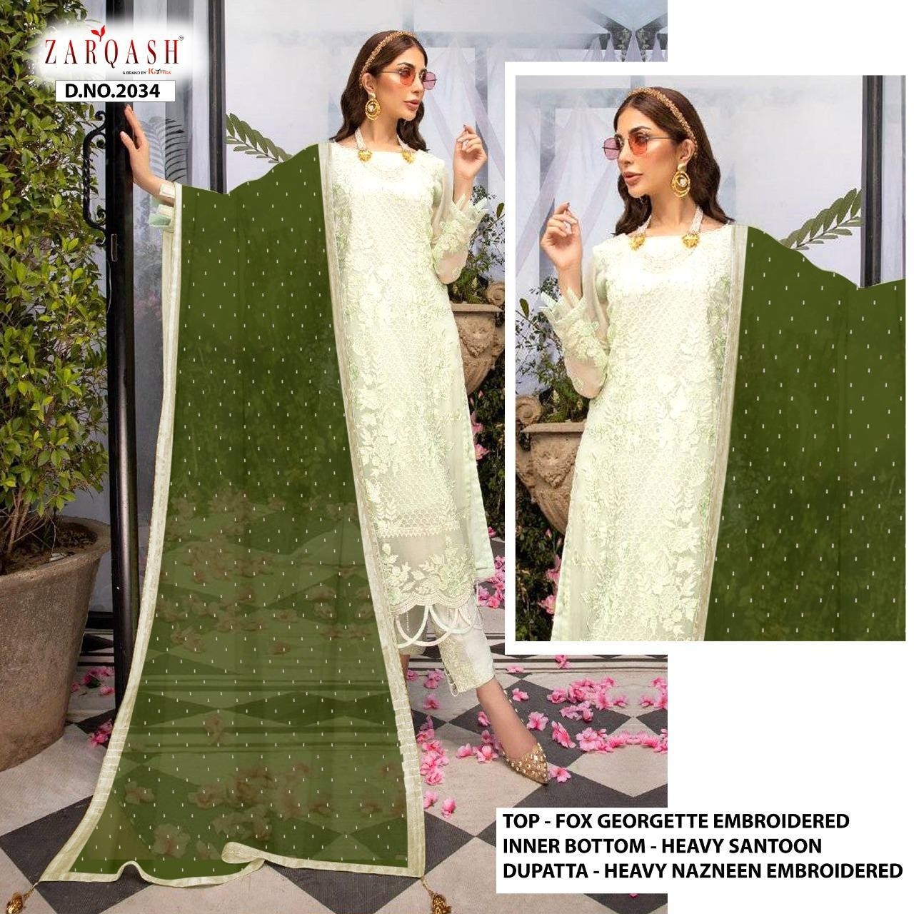 KHAYYIRA ZARQASH 2034 AZURE PAKISTANI SUIT AVAILABALE