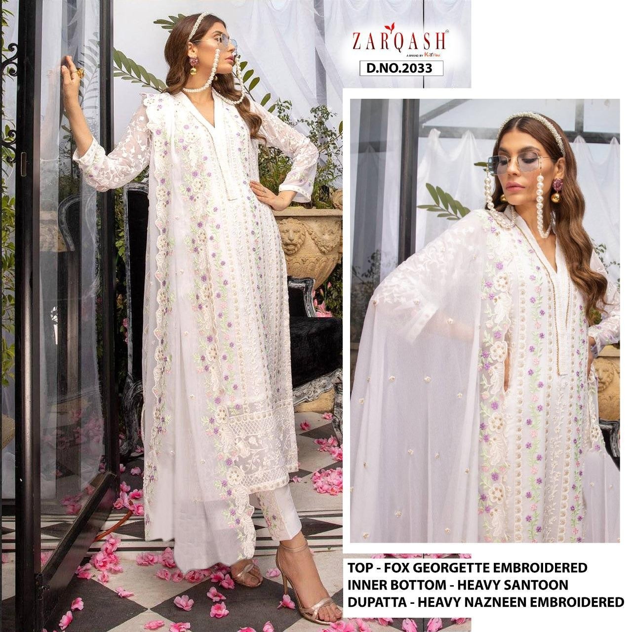 KHAYYIRA ZARQASH 2033 AZURE PAKISTANI SUIT AVAILABALE