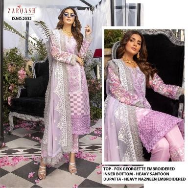 KHAYYIRA ZARQASH 2032 AZURE PAKISTANI SUIT AVAILABALE
