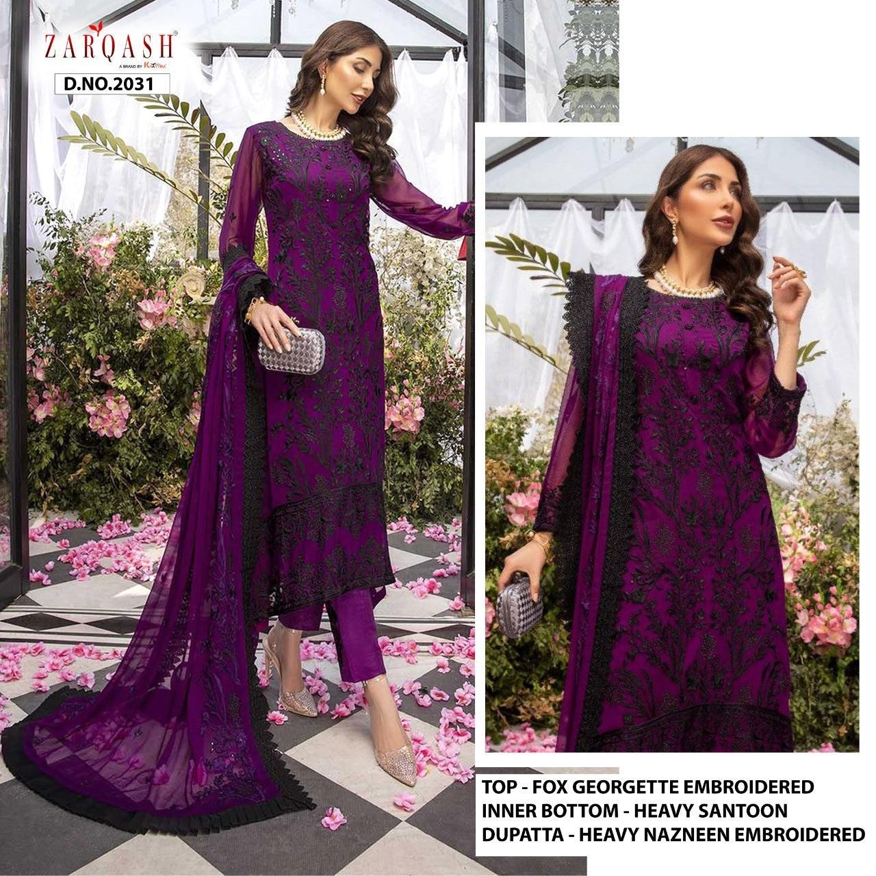 KHAYYIRA ZARQASH 2031 AZURE PAKISTANI SUIT AVAILABALE