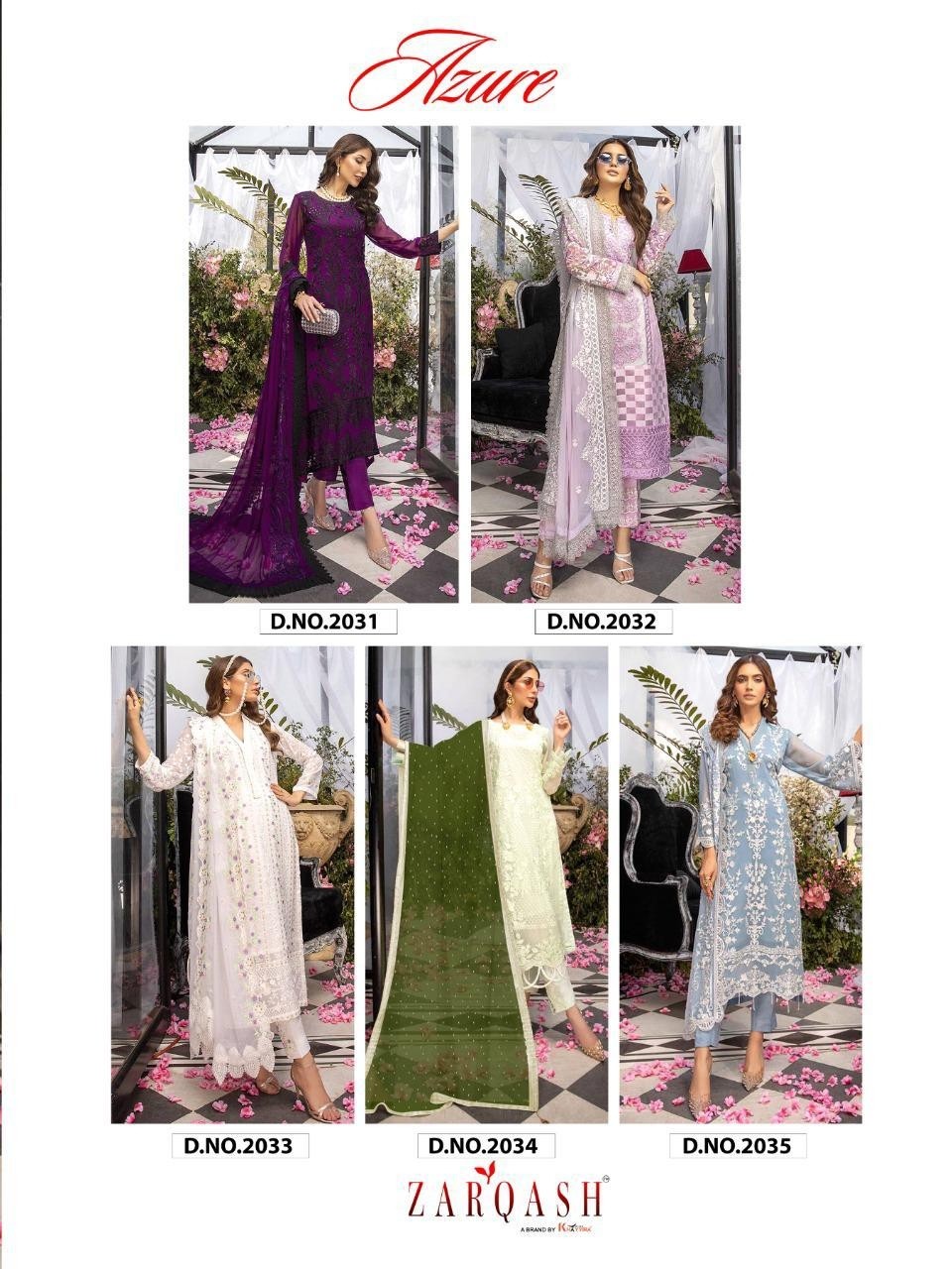 KHAYYIRA ZARQASH 2032 AZURE PAKISTANI SUIT AVAILABALE