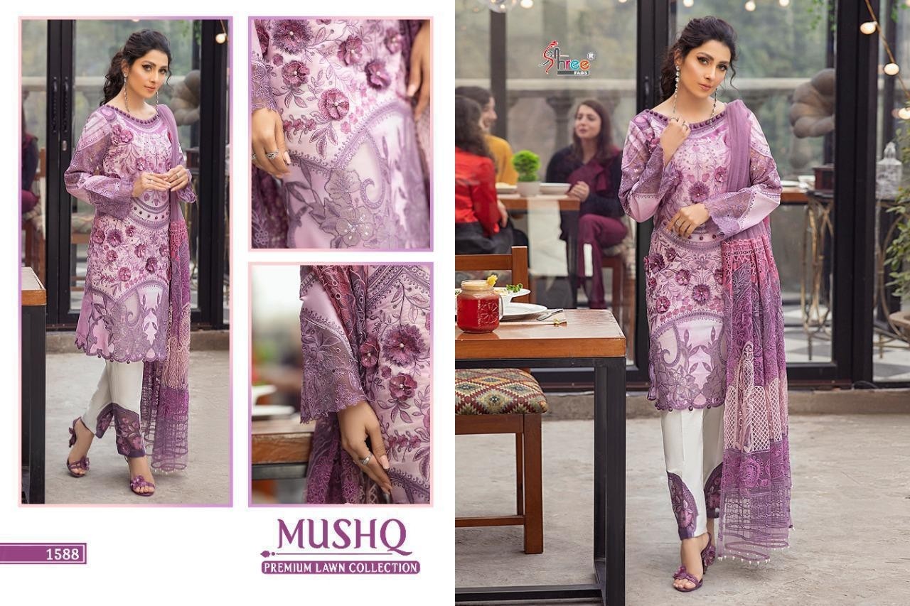 SHREE FABS 1588 MUSHQ PREMIUM LAWN  COLLECTION VOL 2 PAKISTANI SUIT SUPPLIER