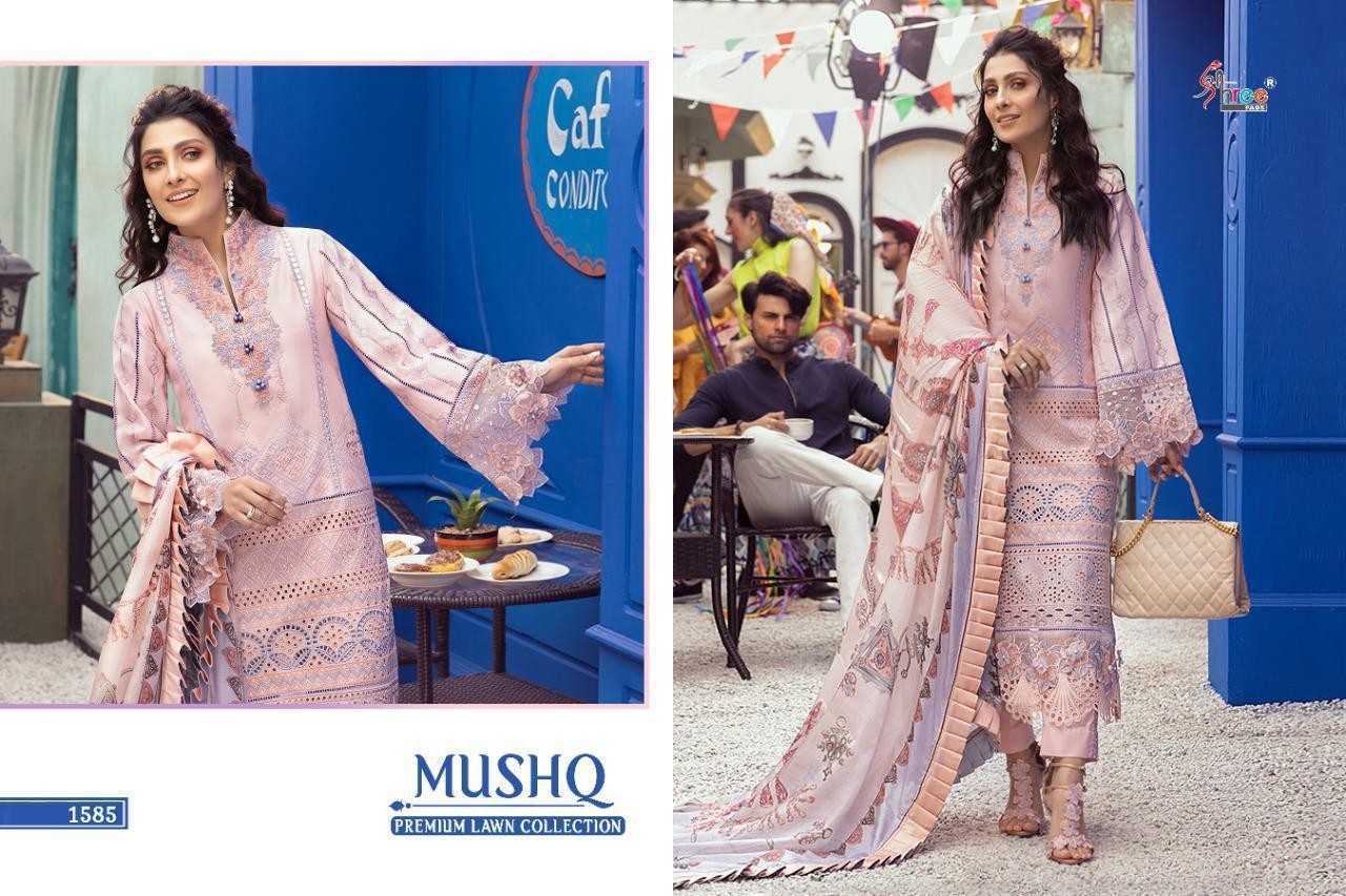 SHREE FABS 1585 MUSHQ PREMIUM LAWN COLLECTION VOL 2 PAKISTANI SUIT SUPPLIER
