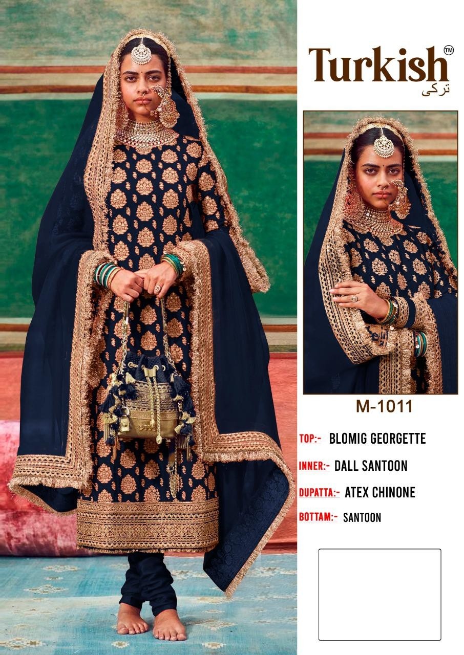 TURKISH M-1011 SALWAAR KAMEEZ BLOOMING
