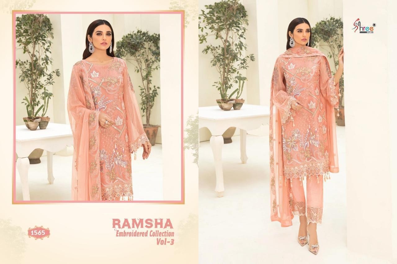 SHREE FAB 1565 RAMSHA EMODREDCOLLECTTION VOL-3 PAKISTANI SUIT WHOLSALE