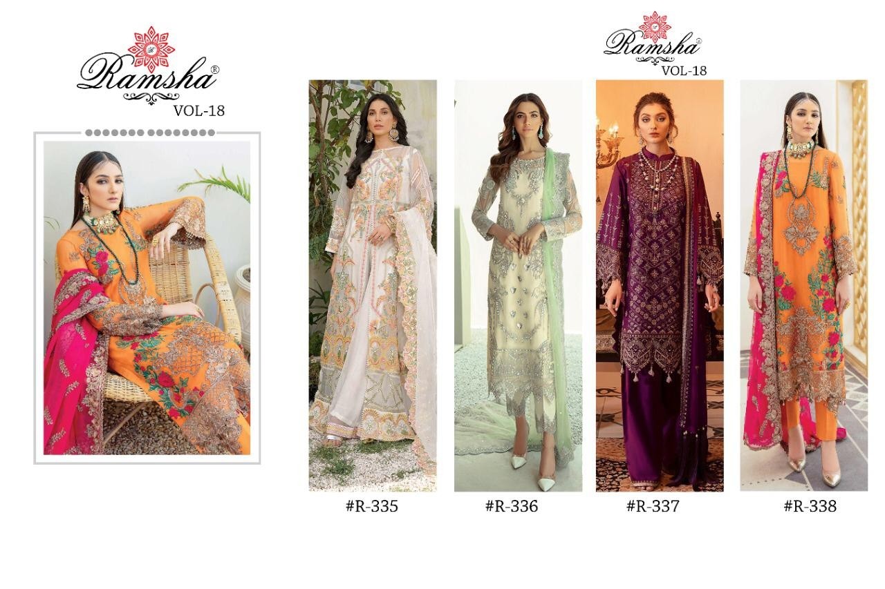 RAMSHA R-336 PAKISTANI SUIT DULL SATOON