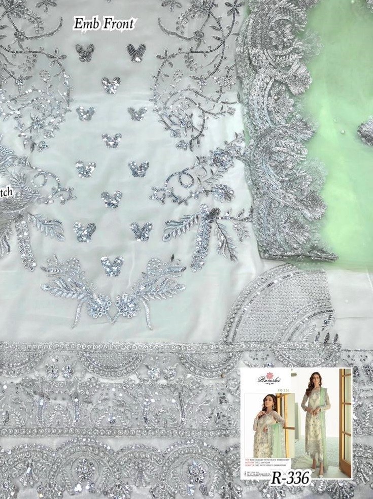 RAMSHA R-336 PAKISTANI SUIT DULL SATOON