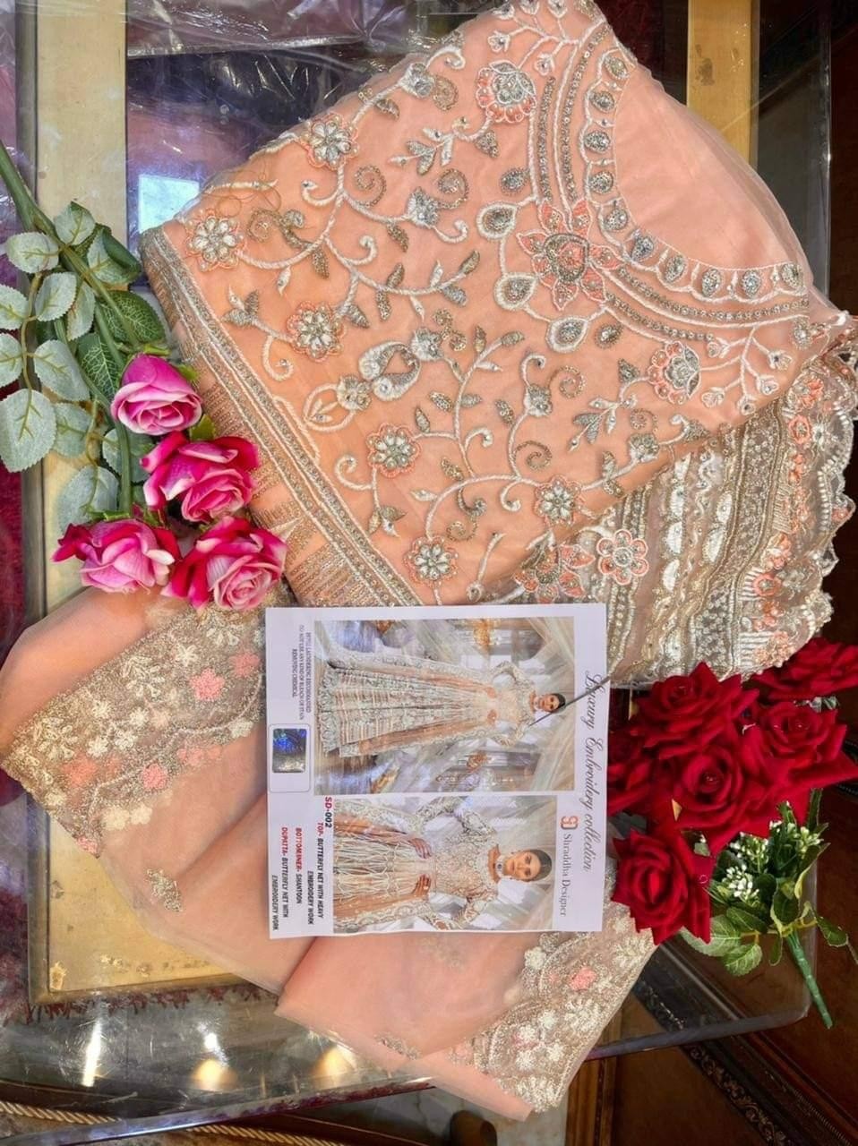 SHRADDHA DESIGNER SD-002 LUXURY EMBODERID COLLECTTION PAKISTANI SUIT BRIDAL