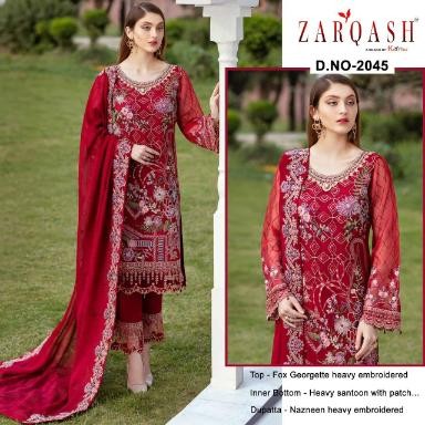 KHAYYIRA ZARQASH 2045 MINHAL PAKISTANI SUIT AVAILABALE