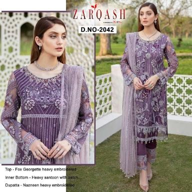 KHAYYIRA ZARQASH 2042 MINHAL PAKISTANI SUIT AVAILABALE