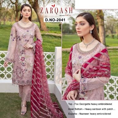 KHAYYIRA ZARQASH 2041 MINHAL PAKISTANI SUIT AVAILABALE