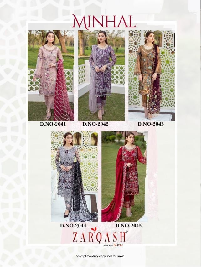 KHAYYIRA ZARQASH 2043 MINHAL PAKISTANI SUIT AVAILABALE