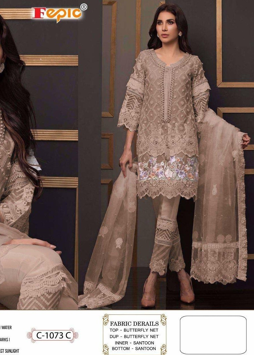 FEPIC C-1073 C ROSMEEN WHOLSALE PAKISTANI SUIT BUTTERFLY NET