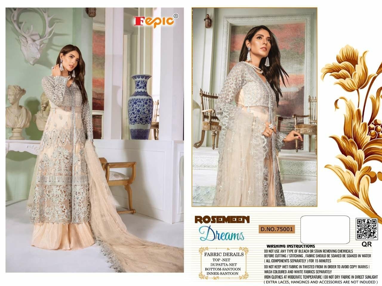 FEPIC 75001 ROSMEEN DREAMS PAKISTANI SUIT