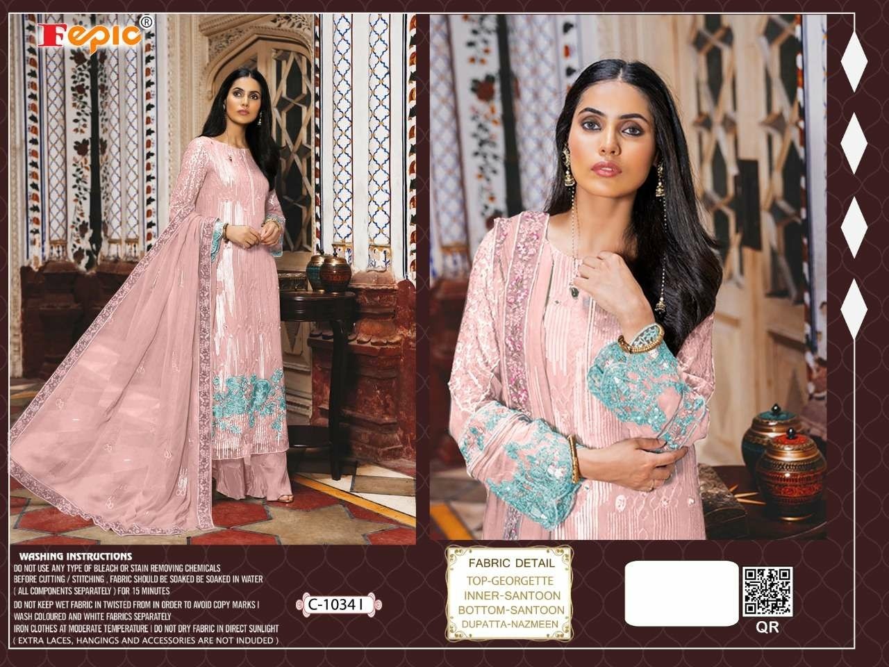 FEPIC C-1034 I ROSMEEN WHOLSALE PAKISTANI SUIT GERGGOTTE
