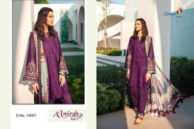SANIYA TRENDZ ALMIRAH VOL-7 14001 PAKISTANI SUIT WHOLESALE SURAT