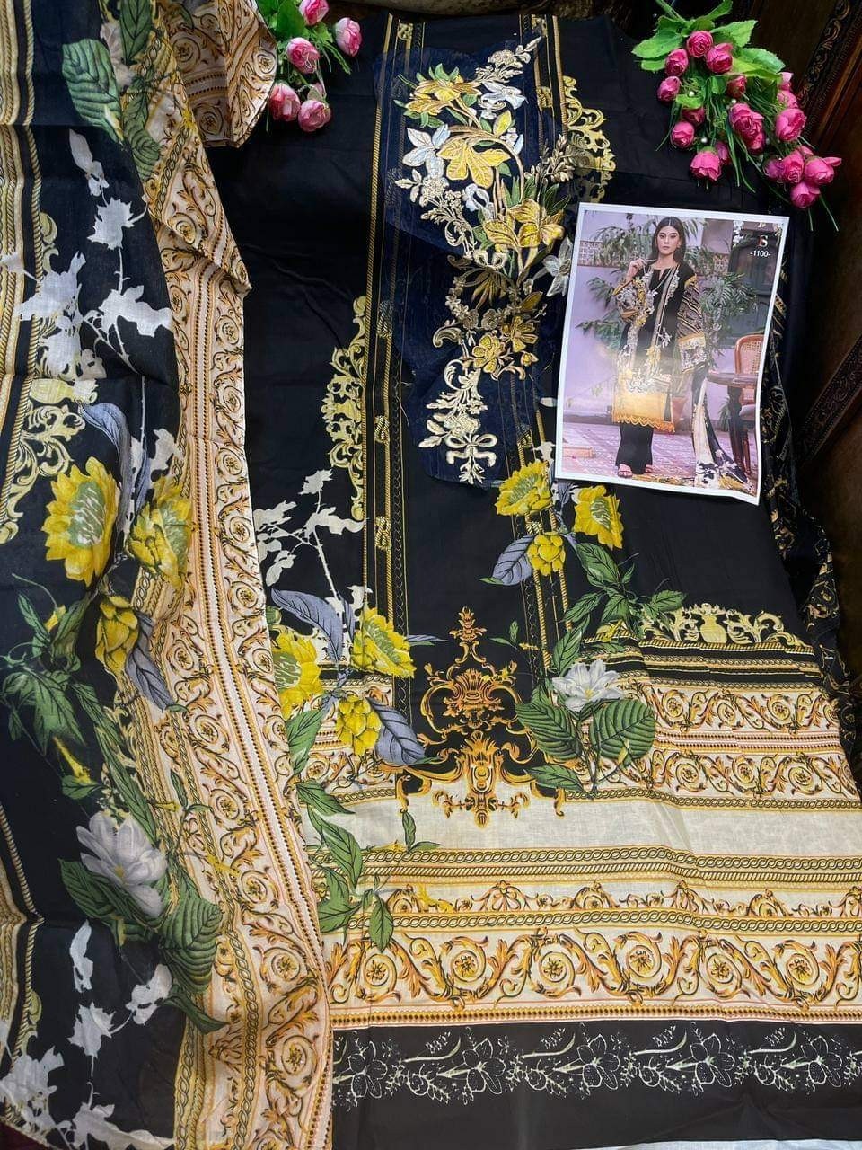 DEEPSY -1100-FIRDOUS URBANE-3 KARACHI SUIT CHIFFONE PRINT